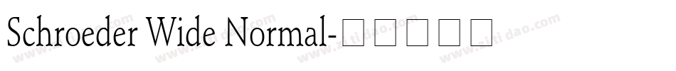 Schroeder Wide Normal字体转换